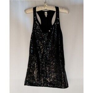 Sheri Bodell Sequin Cocktail Dress LBD XS Black Sparkly Party Mini Flawed NYE